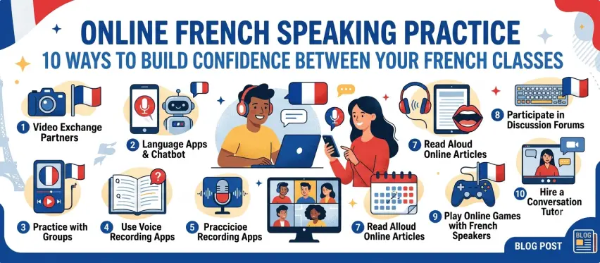 Online French Speaking Practice: 10 Ways to Build Confidence Between Your French Classes